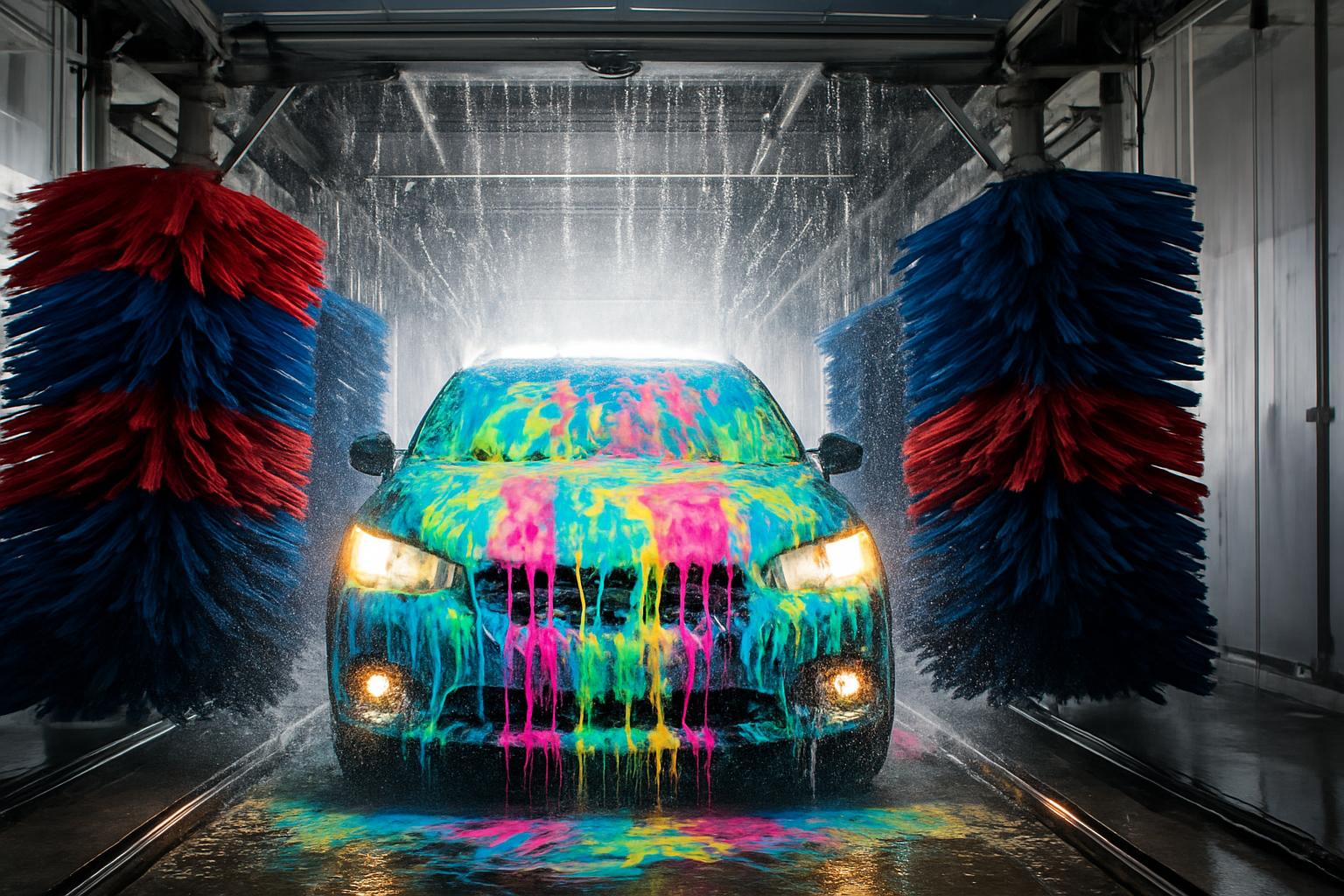 Car paint catching a clean glossy reflection